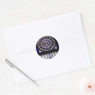 Windows von Notre Dame Runder Aufkleber