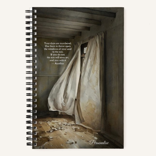 Windows von Soul Aurelius Wisdom Zitat Journal Notizbuch (Vorderseite)