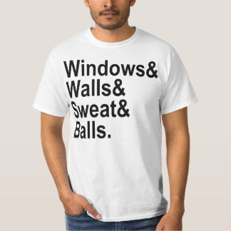 Windows-Wand-Schweiss-Bälle T-Shirt