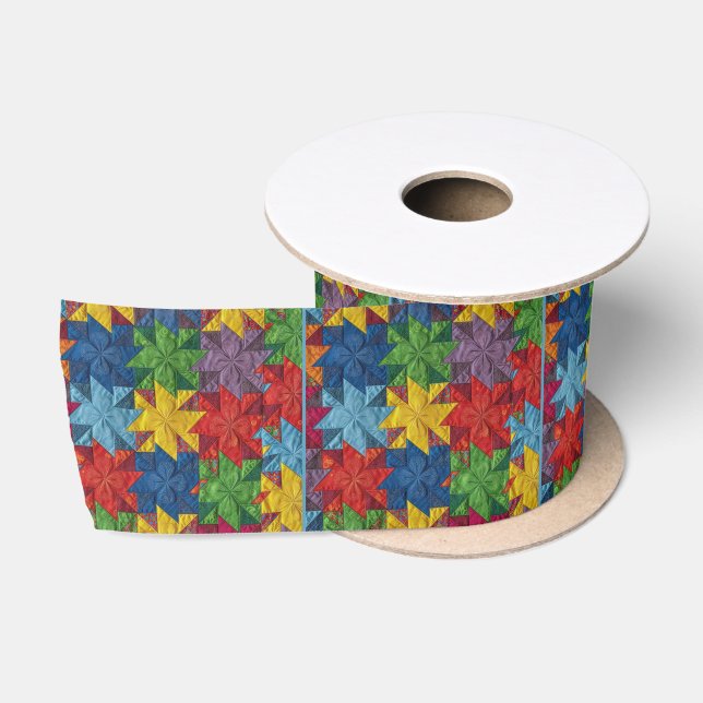 Windrad-Patchwork-Quilt-Muster Satinband (Spule)