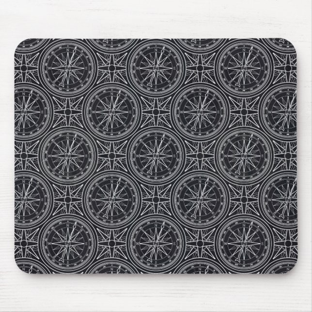 Windrose-Kompassmuster Mousepad (Vorne)