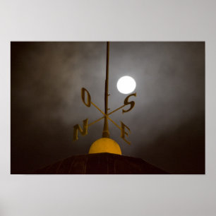 Windrose über dem Leuchtturm auf dem Cerro Santa M Poster