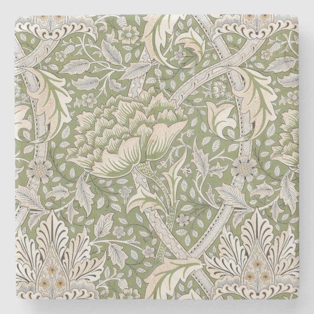 Windrush-Muster (von William Morris) Steinuntersetzer (Vorderseite)