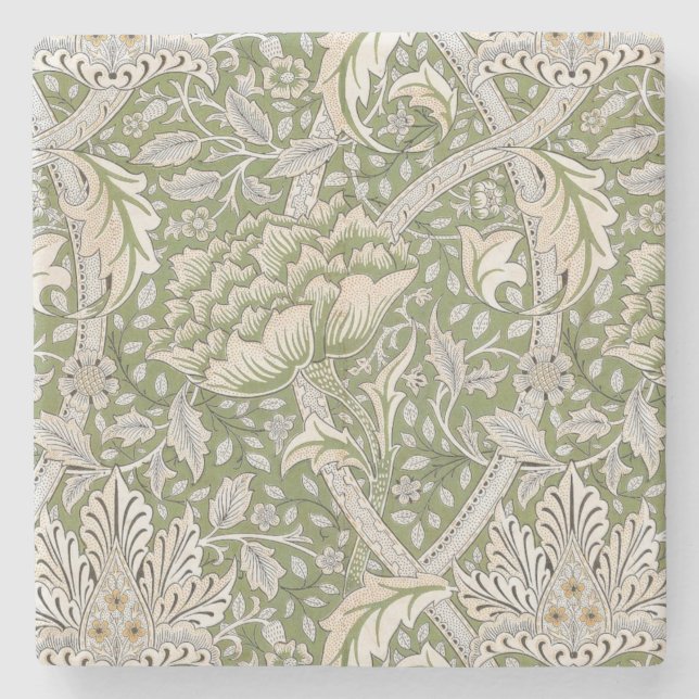 Windrush Pattern (von William Morris) Steinuntersetzer (Vorderseite)