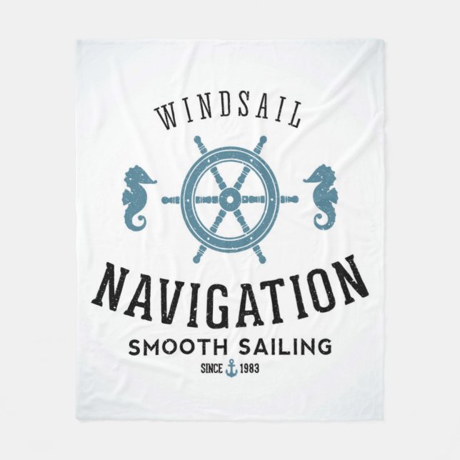 Windsail Navigations-Plakat Fleecedecke (Vorderseite)