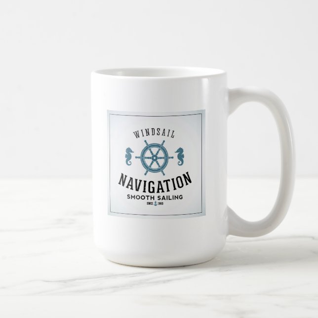 Windsail Navigations-Plakat Kaffeetasse (Rechts)
