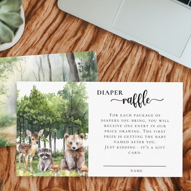 Windschutzkarte für Woodland Tiere für Babydusche Begleitkarte (Von Creator hochgeladen)