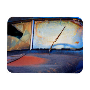 Windschutzscheibe eines alten rostigen Lastwagens Magnet