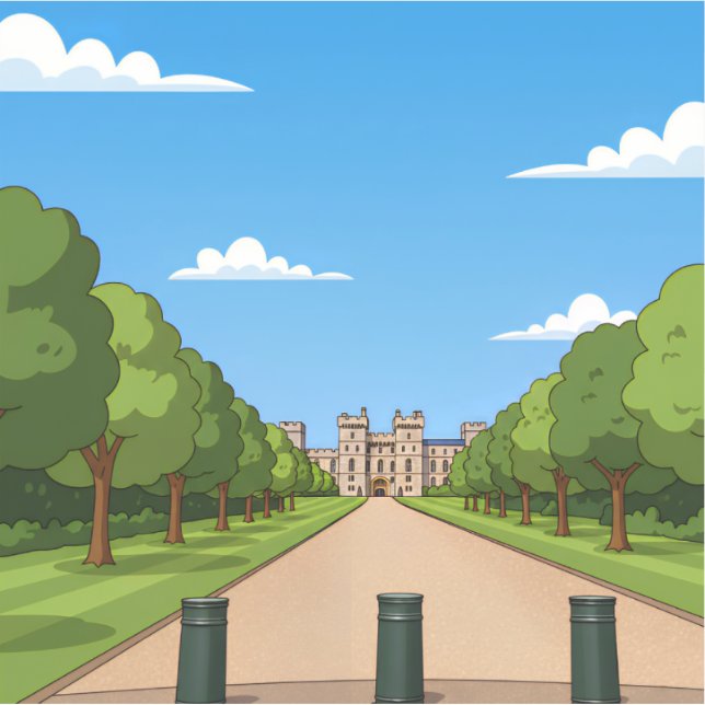 Windsor Castle Auffahrt Ansicht Aufkleber (Vorderseite)