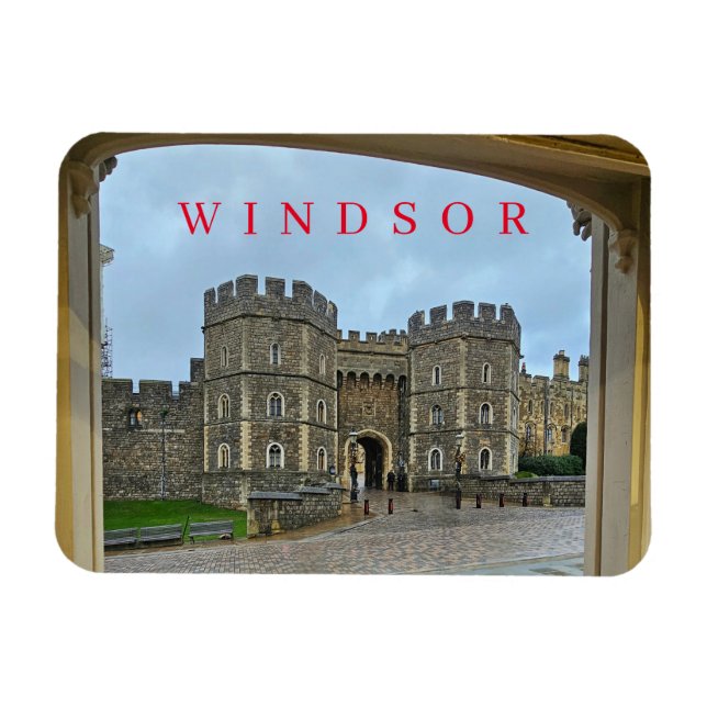 Windsor Castle gerahmte Aussicht Kühlschrankmagnet Magnet (Horizontal)