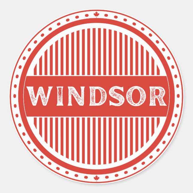 Windsor City Pride Emblem – Kanadische Identität Runder Aufkleber (Vorderseite)