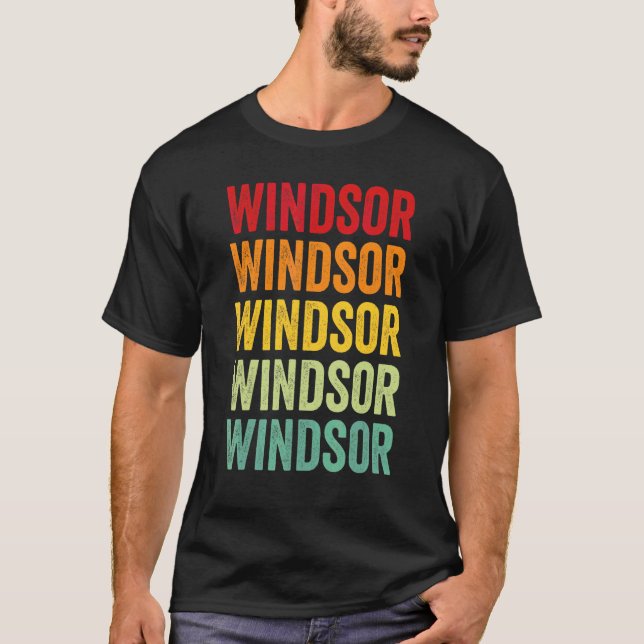 Windsor County Vermont Regenbogen-Text-Design T-Shirt (Vorderseite)