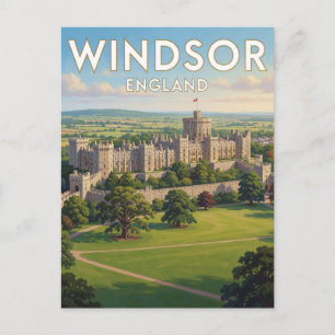 Windsor England Schloss und Parklandschaft Postkarte