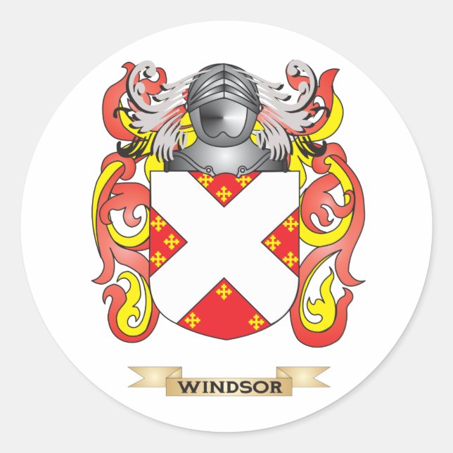 Windsor-Familienwappen (Wappen) Runder Aufkleber (Vorderseite)
