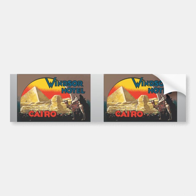 Windsor Hotel Kairo, Vintag Autoaufkleber (Vorne)