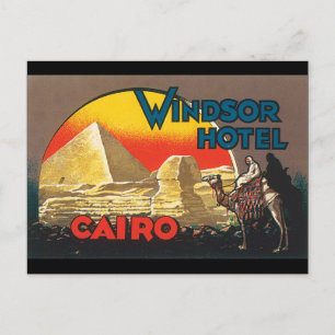 Windsor Hotel Kairo_Vintage Reiseplakat Kunstwerk Postkarte
