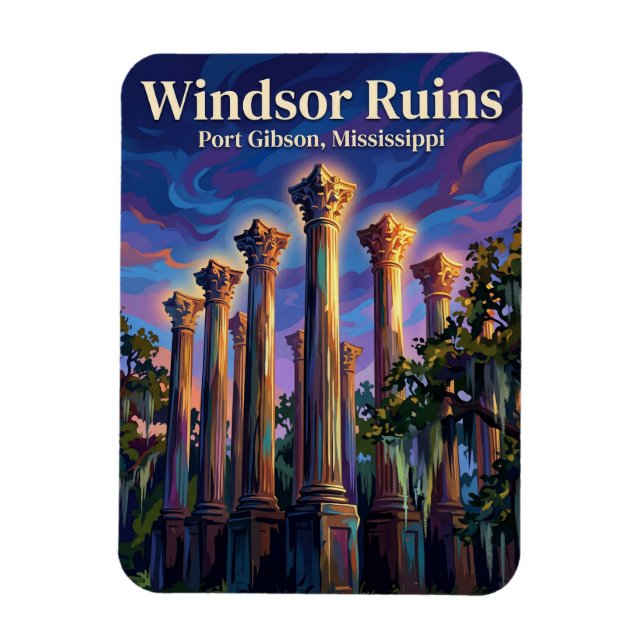 Windsor Ruinen Mississippi Magnet (Vertikal)