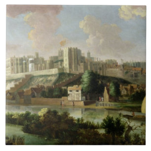 Windsor Schloss gesehen von der Themse, c.1700 (Öl Fliese