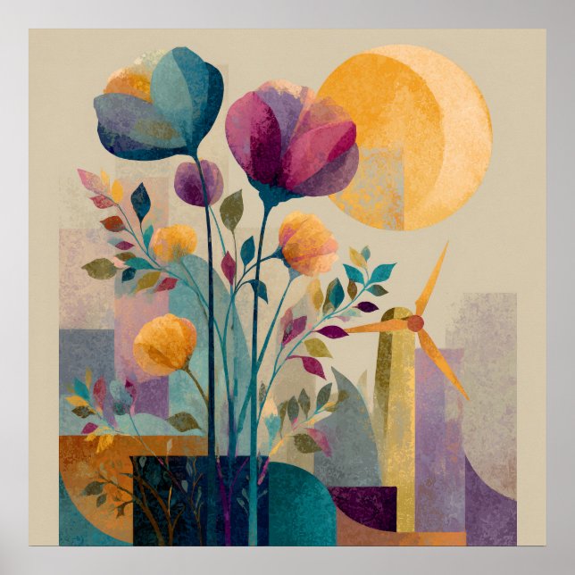 Windstifte - Solarpunk-Poster Poster (Vorne)