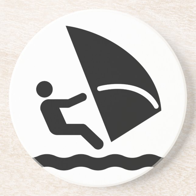 Windsurf Symbol-Untersetzer Getränkeuntersetzer (Vorne)