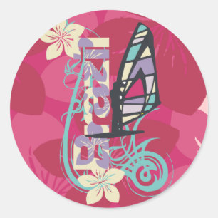 Windsurfen Brasilien T - Shirt und Geschenke Runder Aufkleber