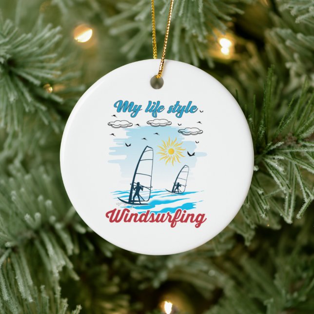 Windsurfen ist mein Keramik-Ornament im Lebensgefü Keramik Ornament (Baum)