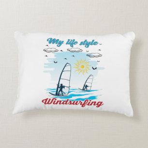 Windsurfen ist mein lebendiges Accent Kissen