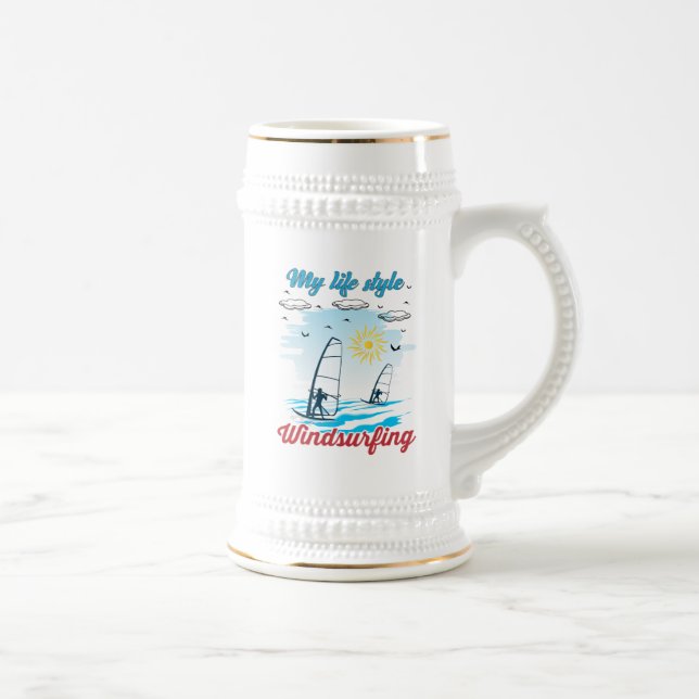Windsurfen ist mein Lebensstil Bierglas (Rechts)