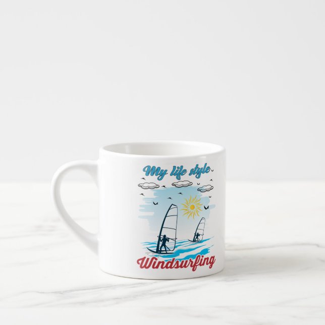 Windsurfen ist mein Lebensstil Espressotasse (Links)