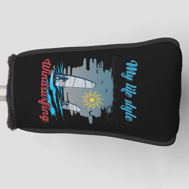 Windsurfen ist mein Lebensstil Golf Headcover (Vorderseite)