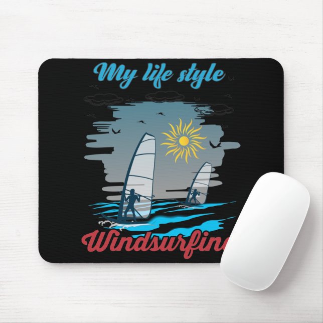 Windsurfen ist mein Lebensstil Mousepad (Mit Mouse)