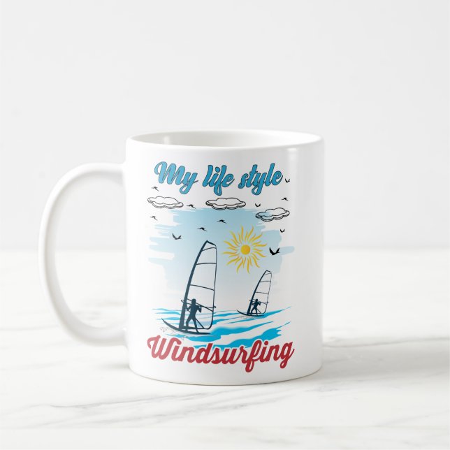 Windsurfen ist mein Mattierter Glass-Kaffee im Leb Kaffeetasse (Links)