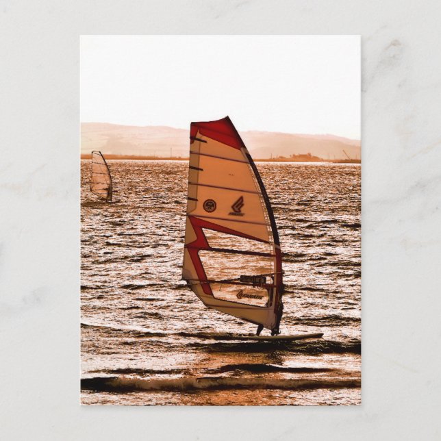 WINDSURFEN POSTKARTE (Vorderseite)