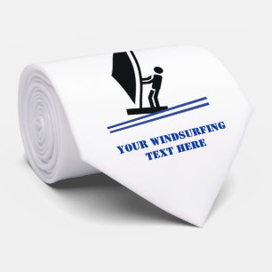 Windsurfer an Bord schwarz, blau Windsurfeigens Krawatte