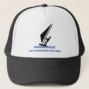 Windsurfer an Bord schwarz, blau Windsurfeigens Truckerkappe