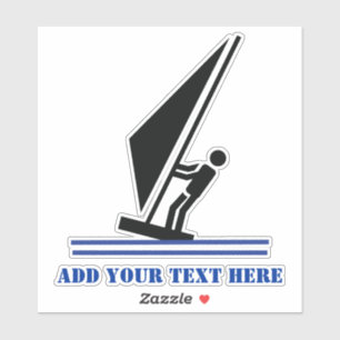 Windsurfer an Bord, schwarz und blau Aufkleber