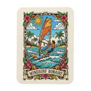 Windsurfer auf Bonaire Niederländische Karibik Magnet