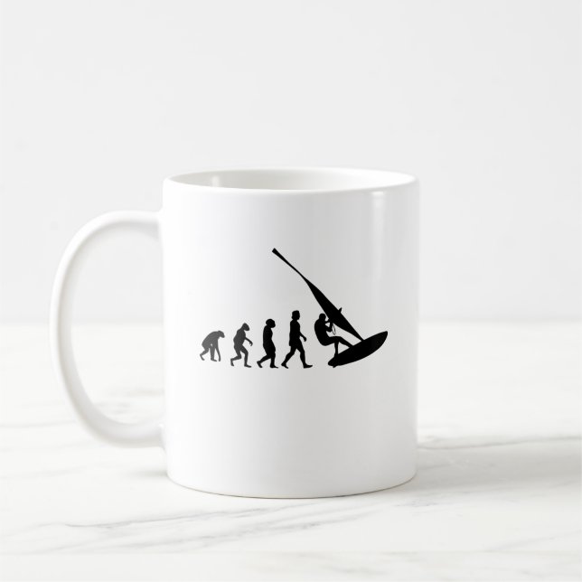 Windsurfer Evolution Windsurfen Surfen Surfen Kaffeetasse (Links)
