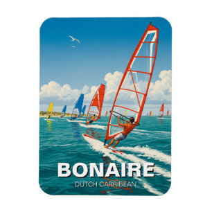 Windsurfer in Bonaire Niederländische Karibik Magnet