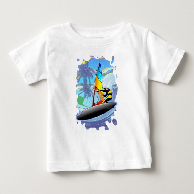 WindSurfer on Ocean Waves Baby T - Shirt (Vorderseite)
