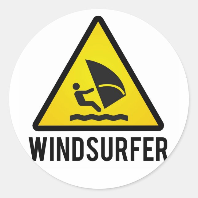 Windsurfer Runder Aufkleber (Vorderseite)