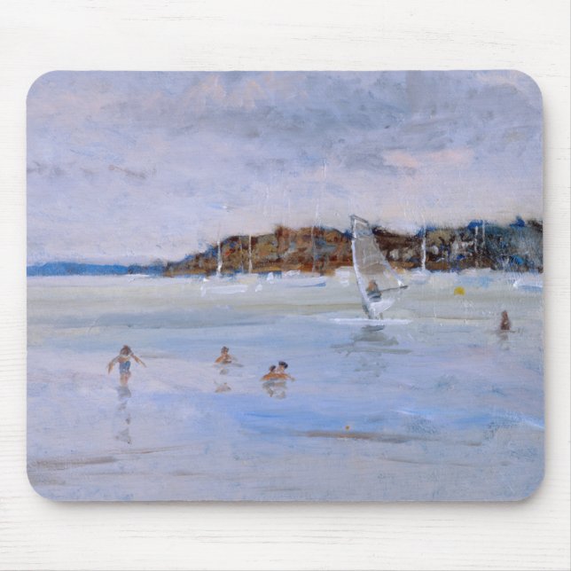 Windsurfer und Badegäste Mousepad (Vorne)