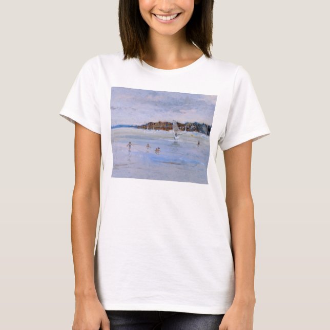 Windsurfer und Badegäste T-Shirt (Vorderseite)
