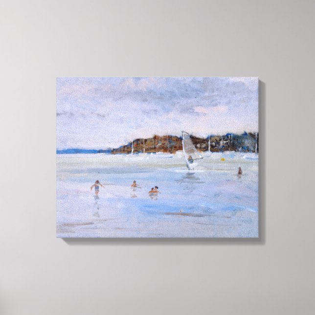 Windsurfer und Bathers Leinwanddruck (Vorderseite)