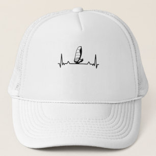 Windsurfing Heartbeat Line Funny Gifts Truckerkappe