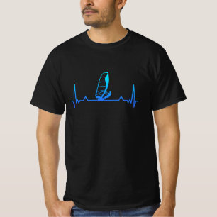 Windsurfing Heartbeat Line Vater Geschenk T-Shirt