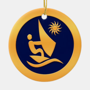 Windsurfing Keramik Ornament