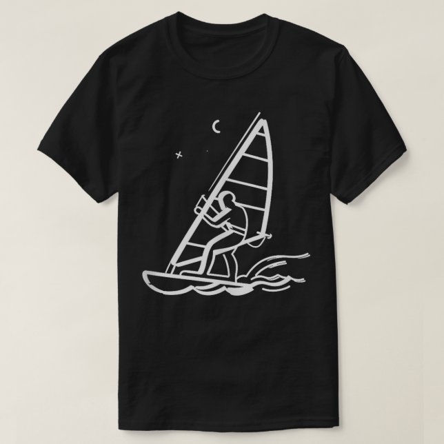 Windsurfing Line Art T-Shirt (Design vorne)