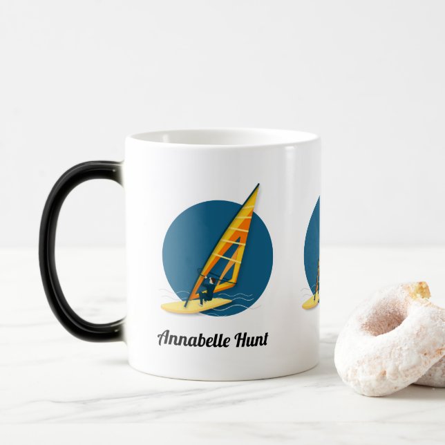 Windsurfing Magic-Tasse Verwandlungstasse (Mit Donut)