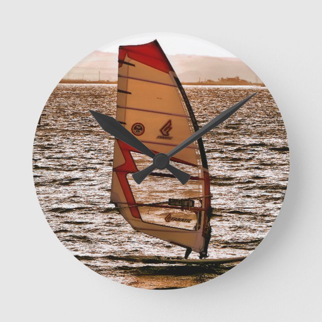 WINDSURFING RUNDE WANDUHR (Vorderseite)